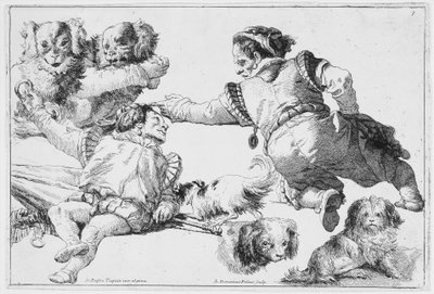 Studies of Dwarfs and Dogs by Giovanni Domenico Tiepolo