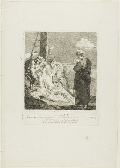 The Deposition, plate thirteen from Stations of the Cross by Giovanni Domenico Tiepolo