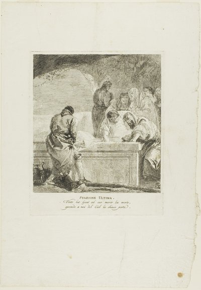 The Entombment, plate fourteen from Stations of the Cross by Giovanni Domenico Tiepolo