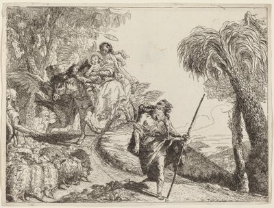 The Flight with Joseph in the Foreground by Giovanni Domenico Tiepolo