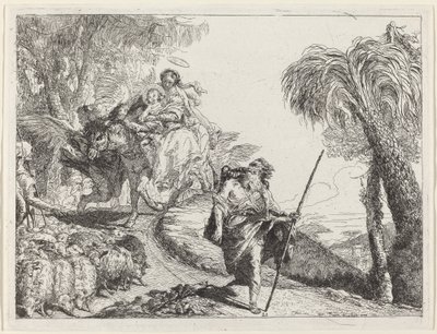The Flight with Joseph in the Foreground by Giovanni Domenico Tiepolo