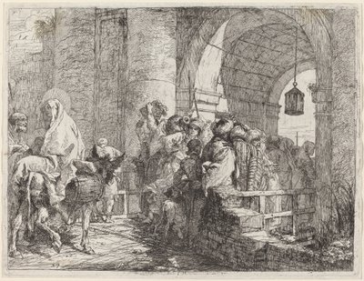 The Holy Family Arriving at a City Gate by Giovanni Domenico Tiepolo