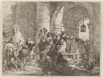 The Holy Family Arriving at a City Gate by Giovanni Domenico Tiepolo