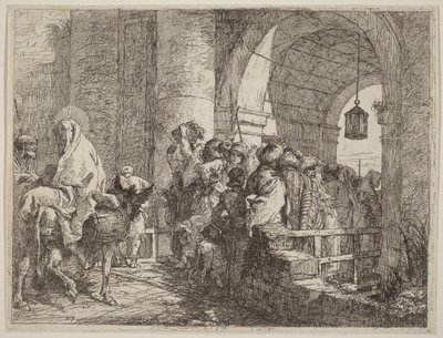 The Holy Family Arriving at a City Gate by Giovanni Domenico Tiepolo