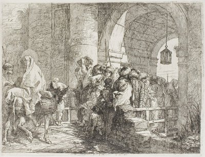 The Holy Family Arriving at a City Gate, plate 27 from The Flight into Egypt by Giovanni Domenico Tiepolo