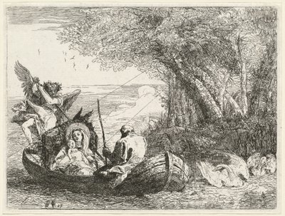 The Holy Family Being Ferried Across the River by Giovanni Domenico Tiepolo