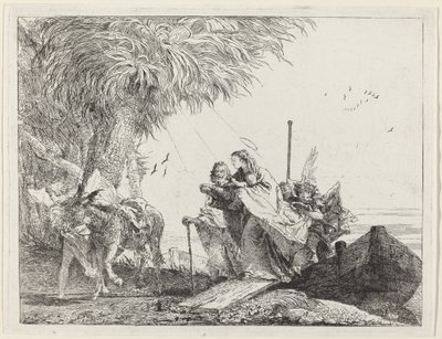 The Holy Family Disembarking by Giovanni Domenico Tiepolo