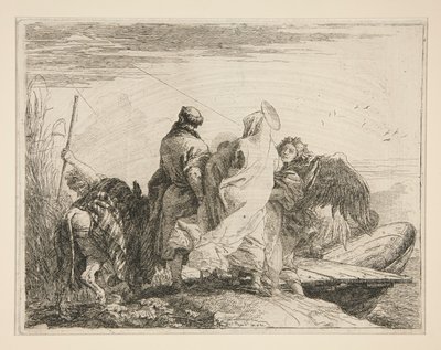 The Holy Family Leaving the Bank of the River, from the series Flight into Egypt by Giovanni Domenico Tiepolo