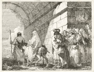 The Holy Family Passes under a City Arch by Giovanni Domenico Tiepolo