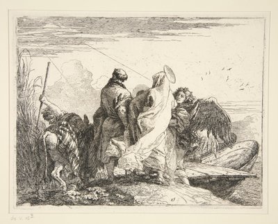 The Holy Family by a River, from the series Idee pittoresche sulla fuga in Egitto (Flight into Egypt) by Giovanni Domenico Tiepolo