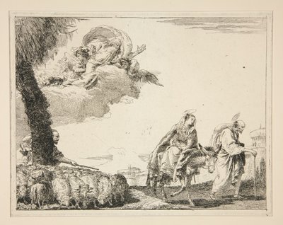 The Holy Family, from the series Idee pittoresche sopra la fuga in Egitto (Flight into Egypt) by Giovanni Domenico Tiepolo