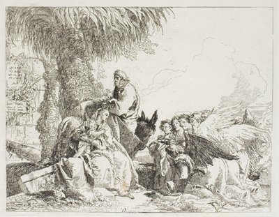 The Rest on the Flight (plate thirteen from The Flight into Egypt) by Giovanni Domenico Tiepolo