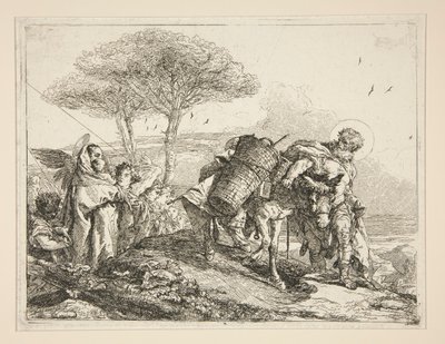 The Virgin, Holding the Child, from the series Flight into Egypt by Giovanni Domenico Tiepolo