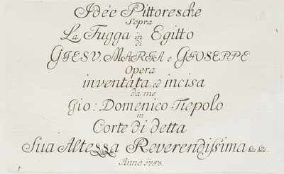 Title Page to The Flight into Egypt by Giovanni Domenico Tiepolo