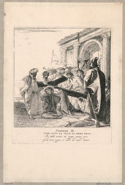 Via Crucis - Station III, He Falls Beneath the Cross the First Time by Giovanni Domenico Tiepolo