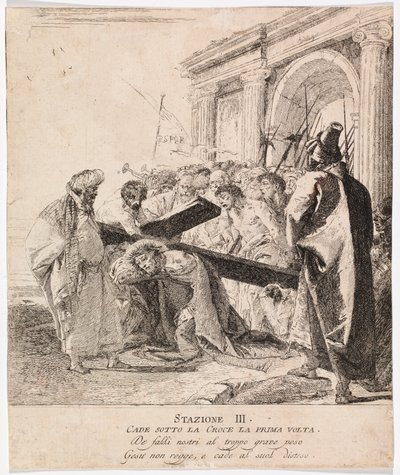 Via Crucis - Station III. Jesus Falls for the First Time by Giovanni Domenico Tiepolo