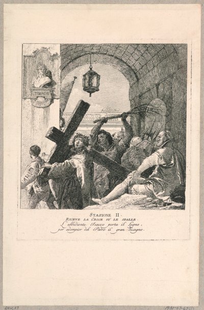 Via crucis - Station II, He Takes the Cross on His Shoulders by Giovanni Domenico Tiepolo