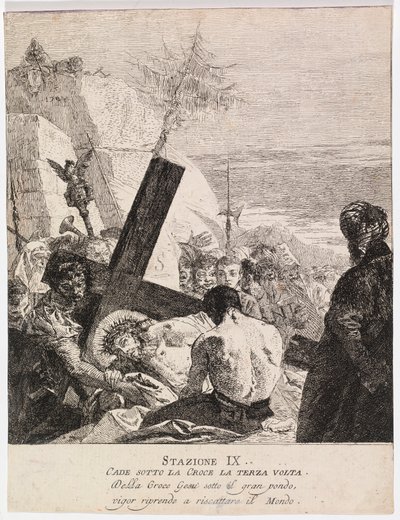 Via Crucis - Station IX. Jesus Falls for the Third Time by Giovanni Domenico Tiepolo