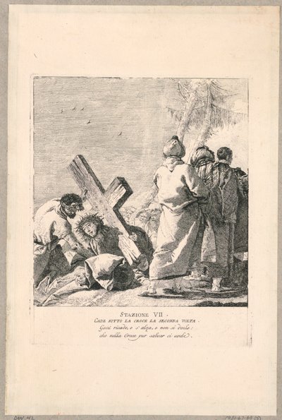 Via Crucis - Station VII, He Falls Beneath the Cross the Second Time by Giovanni Domenico Tiepolo