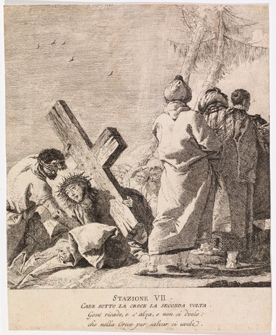 Via Crucis - Station VII. Jesus Falls for the Second Time by Giovanni Domenico Tiepolo