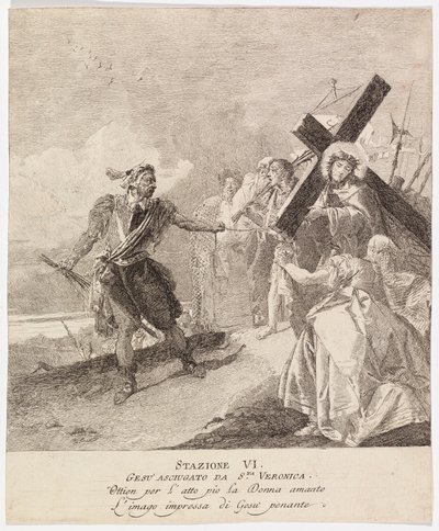 Via Crucis - Station VI. Veronica Wipes the Face of Jesus by Giovanni Domenico Tiepolo