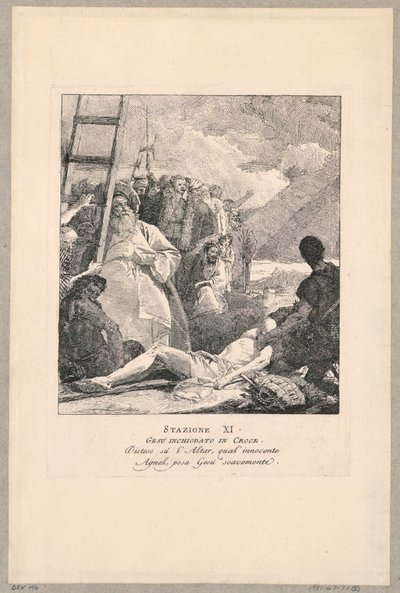 Via Crucis - Station XI, Jesus Nailed to the Cross by Giovanni Domenico Tiepolo