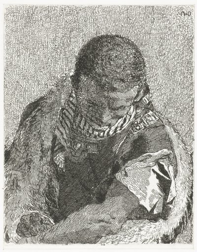 Black Boy with Bowed Head (series: Collection of Heads) by Giovanni Domenico Tiepolo