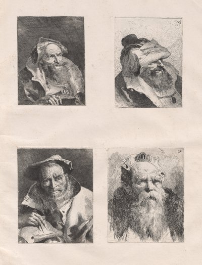 Collection of Heads (Parts I and II) by Giovanni Domenico Tiepolo, after Giovanni Battista Tiepolo