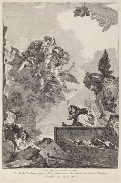 The Madonna del Carmelo Appearing to Saint Simon Stock by Giovanni Domenico Tiepolo after Giovanni Battista Tiepolo