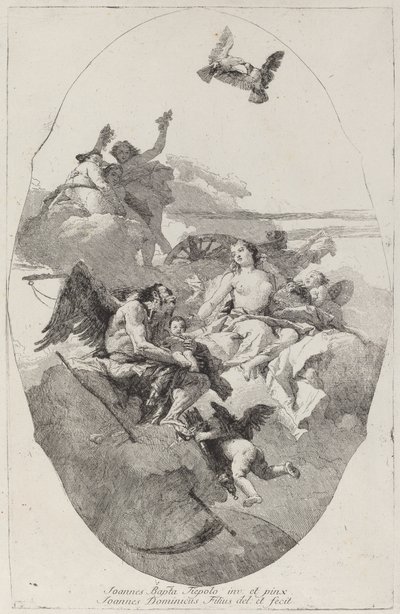 Venus Entrusting Cupid to Time by Giovanni Domenico Tiepolo after Giovanni Battista Tiepolo