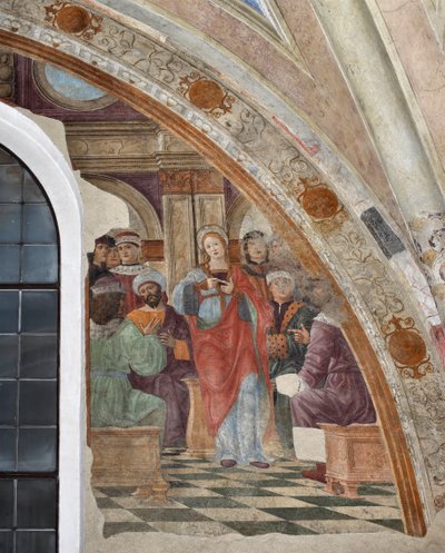 Representation of the dispute between St Catherine of Alexandria and the pagans by Giovanni Donato Montorfano