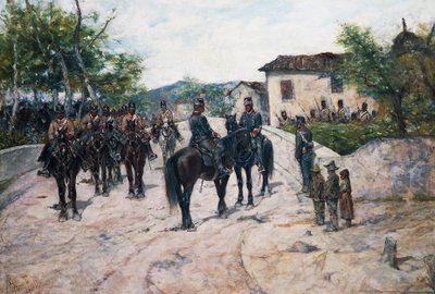 Cavalry Stop by Giovanni Fattori