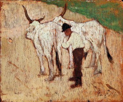 Herdsman and Cattle by Giovanni Fattori