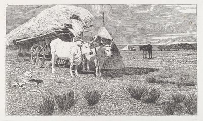 Oxen Yoked to the Cart (Maremma) by Giovanni Fattori