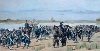 Passing Mincio River by Giovanni Fattori