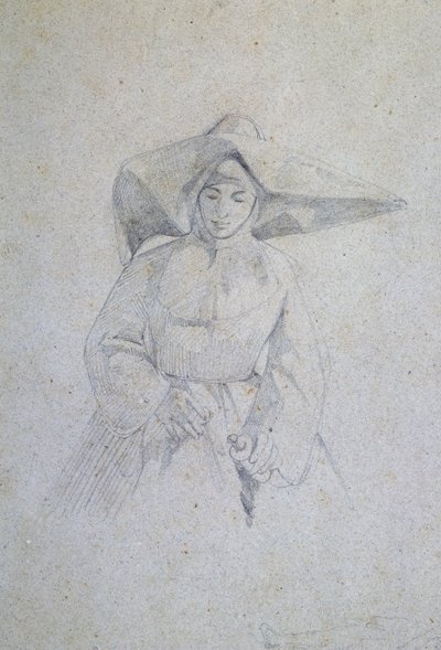Study of nun for The Italian Camp at the Battle of Magenta by Giovanni Fattori by Giovanni Fattori