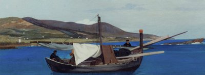 The Punta di Romito with fishing boat by Giovanni Fattori