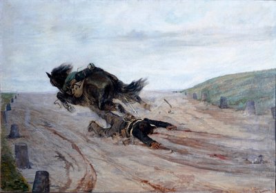 The foot in the horse (The horse fall) by Giovanni Fattori