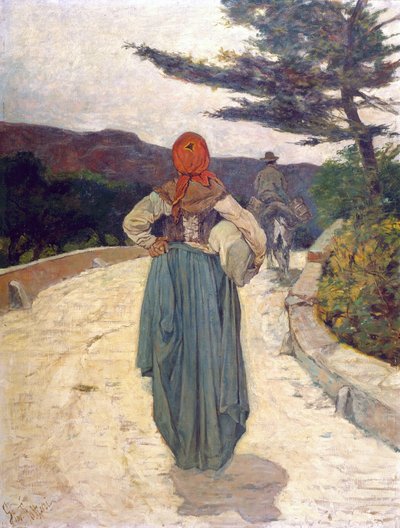 The white road by Giovanni Fattori