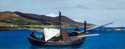 Tip of Romito with Boat and Fishermen by Giovanni Fattori