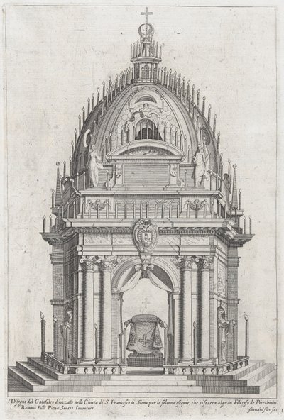 Design of the Catafalque for Francesco Piccolomini by Giovanni Florimi