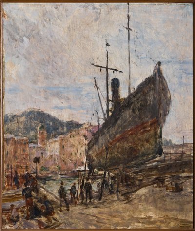 Harbor and Boat by Giovanni Forghieri
