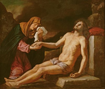 Jesus Mourned by the Virgin by Giovanni Francesco Barbieri