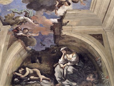 Sala di Aurora, Allegory of Night (detail) by Giovanni Francesco Barbieri