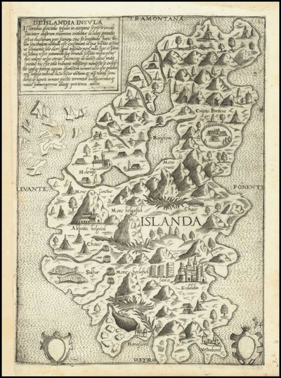 1560s Map of Iceland by Giovanni Francesco Camocio