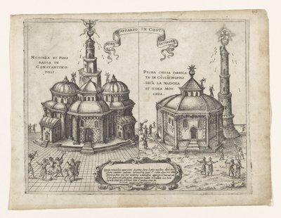 Christian Miracle in Constantinople (Miracolo Apparso in Costantinopolis) by Giovanni Francesco Camocio