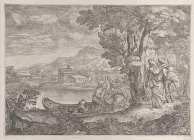 Landscape with the flight into Egypt, 1626-80 by Giovanni Francesco Grimaldi