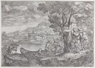 Landscape with the Flight into Egypt, 1626-80 by Giovanni Francesco Grimaldi