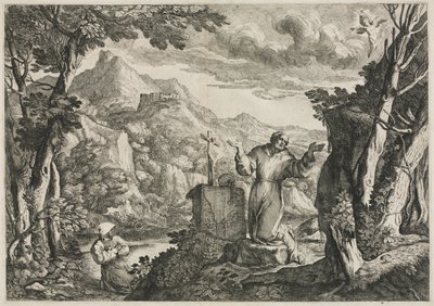 St. Francis of Assisi Receiving the Stigmata by Giovanni Francesco Grimaldi