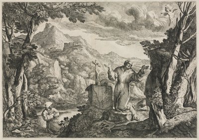 St. Francis of Assisi Receiving the Stigmata by Giovanni Francesco Grimaldi